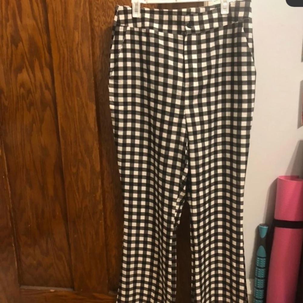 Checkered black and white pants